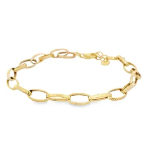 9ct Yellow Gold Oval Link Bracelet 20.3cm