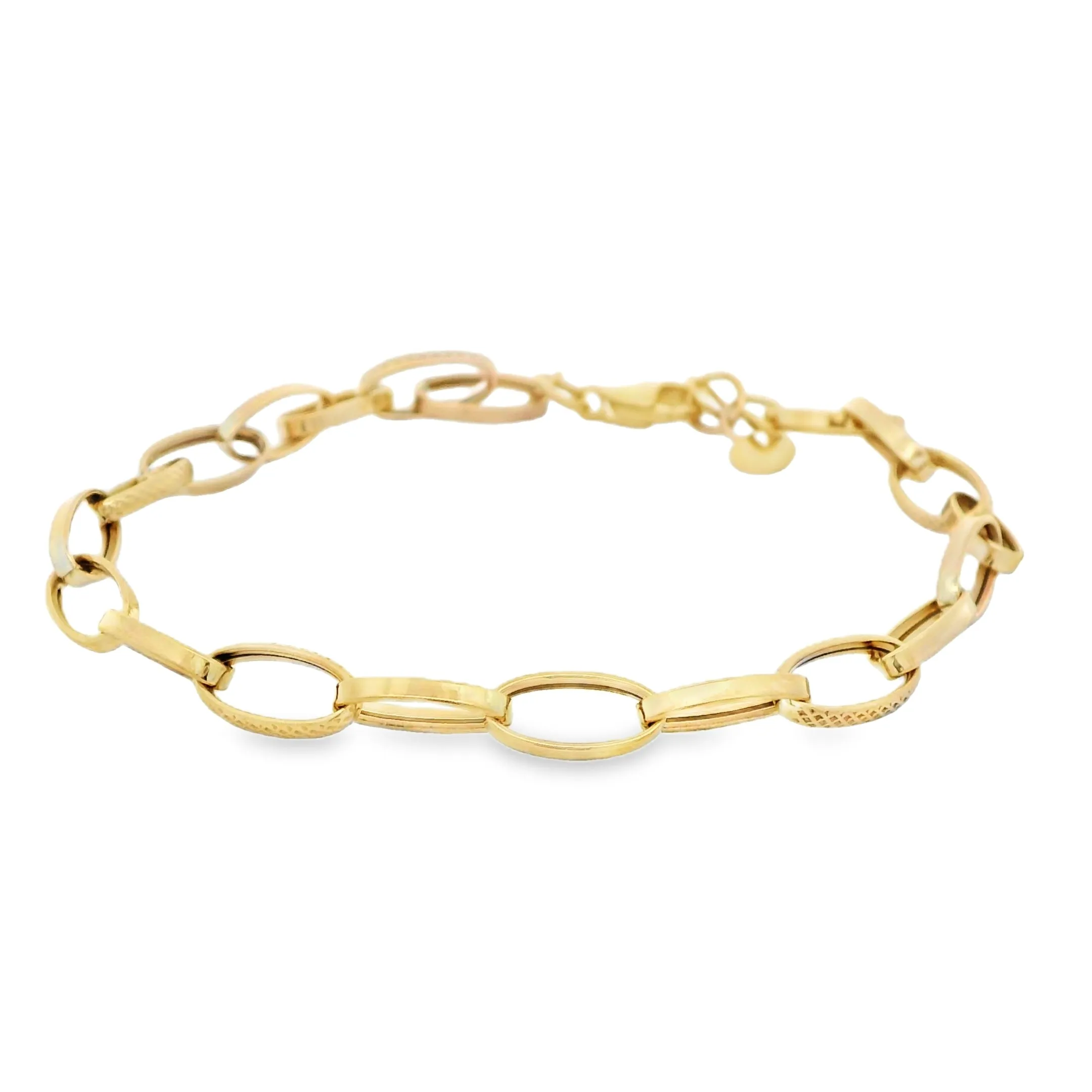 9ct Yellow Gold Oval Link Bracelet 20.3cm