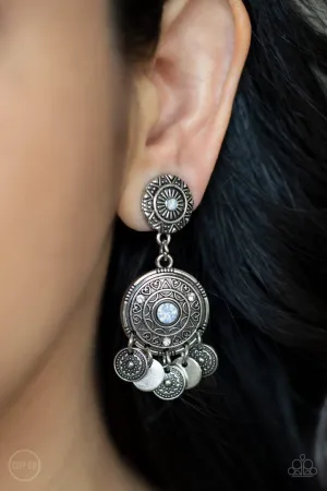 A DREAMCATCHER Come True Blue Paparazzi Clip-On Earrings