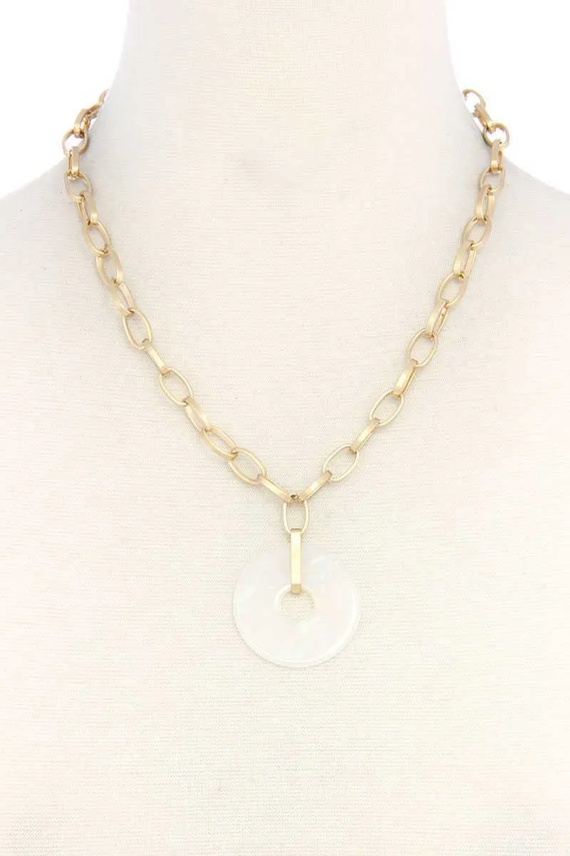 Acetate Circle Pendant Necklace