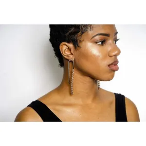 Aisha long U-shape rhinestone earrings (2 Colors)