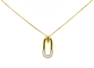 Alaia Two Toned 1/2 Pave Door Knocker Necklace