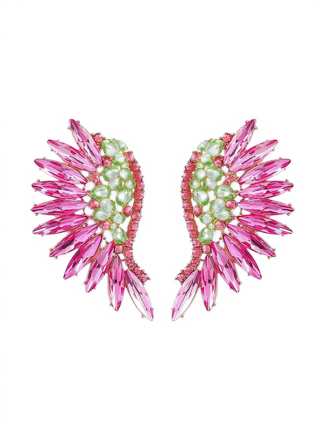 Alegria Pink Rainbow Rhinestone Earrings