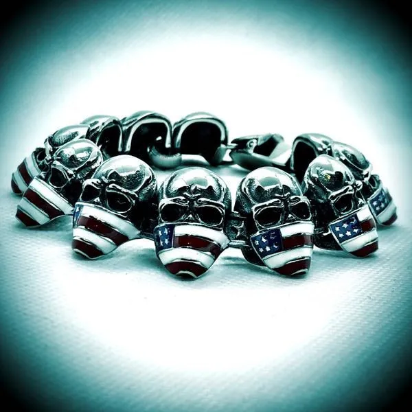 America - Skull Link Bracelet (#946)