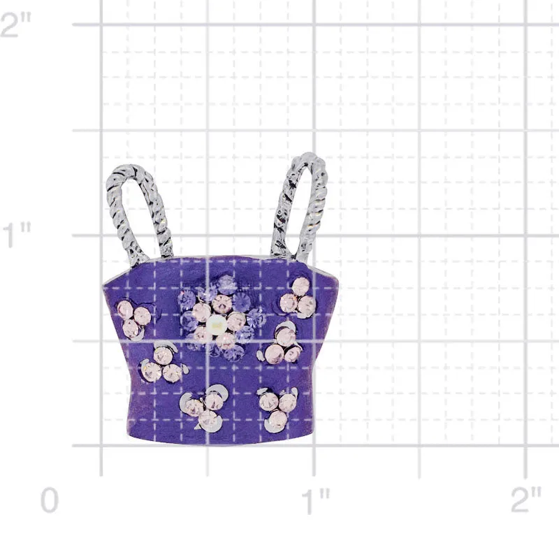 Amethyst Purple Women Tube Top Swarovski Crystal Brooch Pin