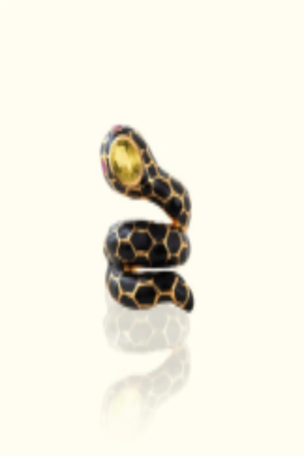 Anaconda Snake Ring Black-Citrine