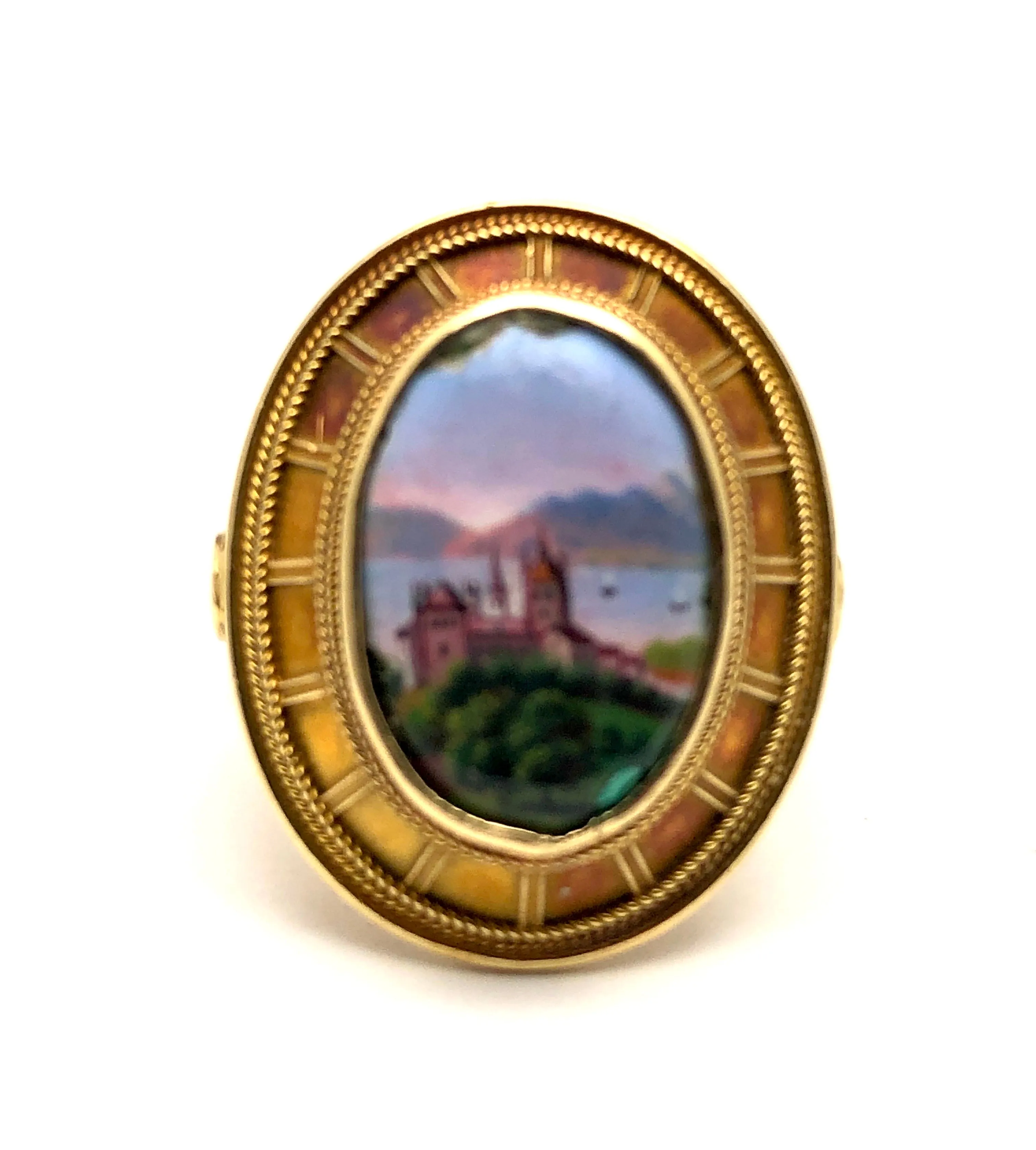 Antique 18K Italian Enamel Ring