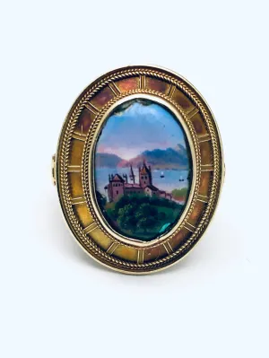 Antique 18K Italian Enamel Ring
