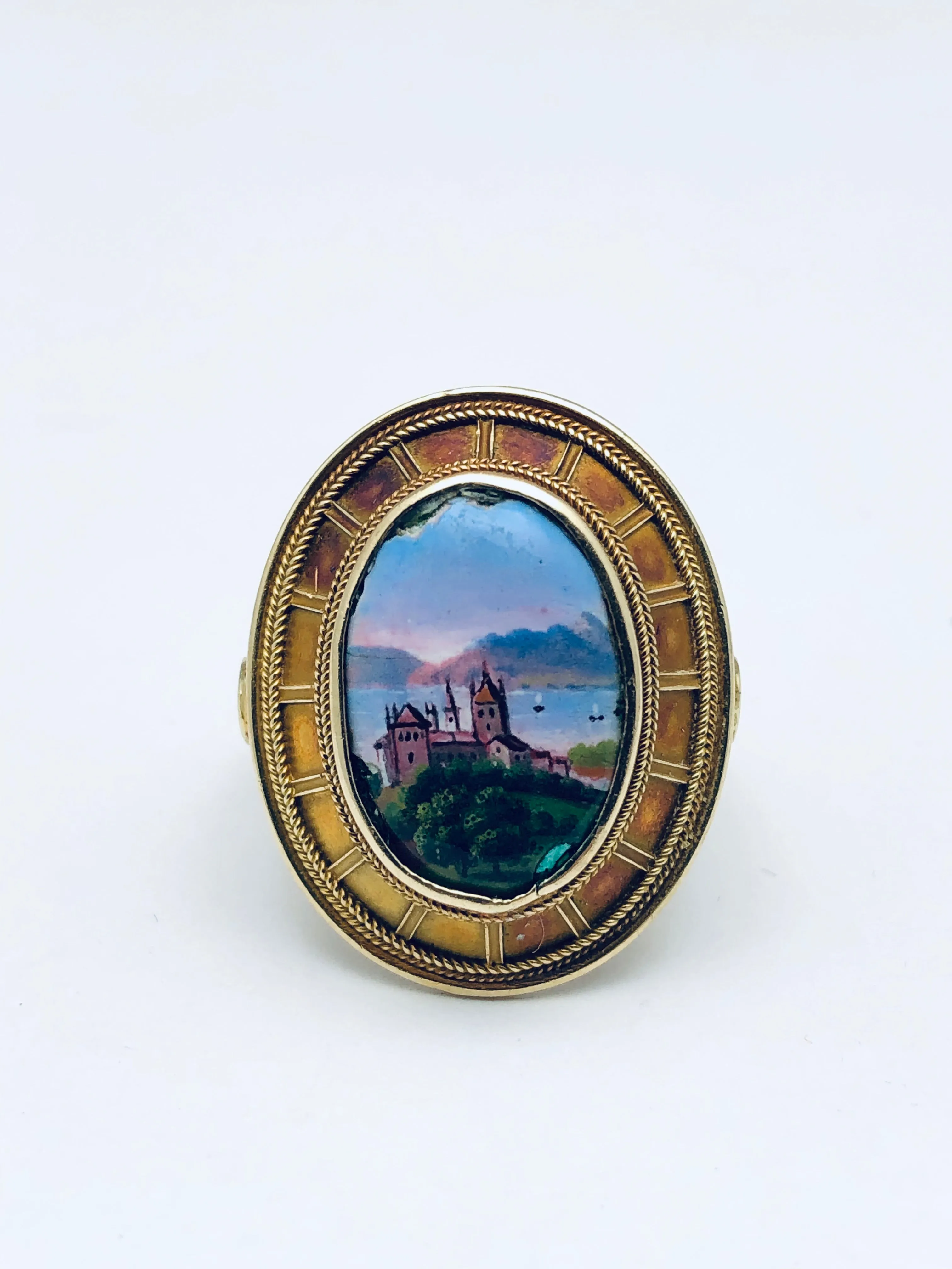 Antique 18K Italian Enamel Ring
