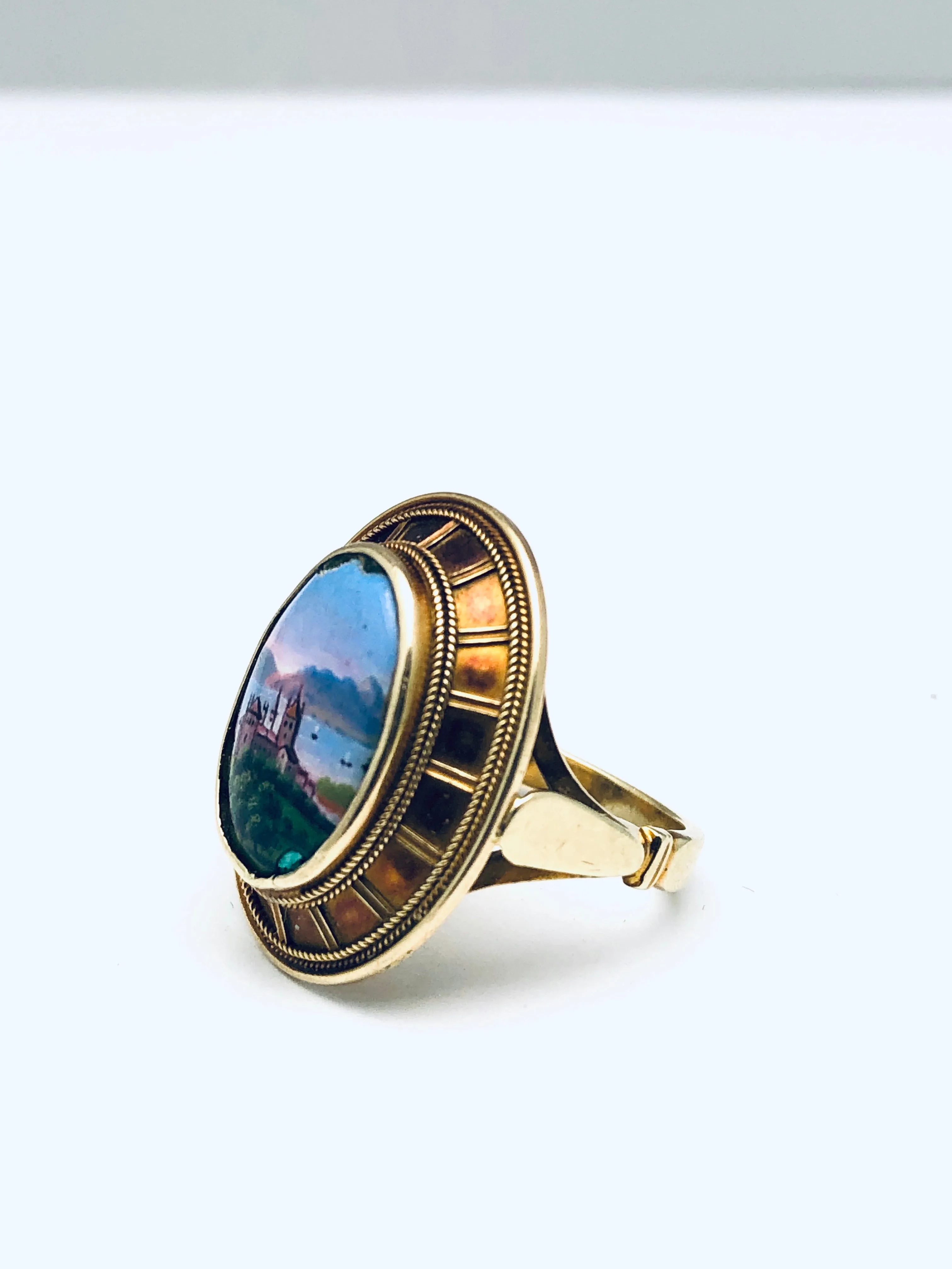 Antique 18K Italian Enamel Ring