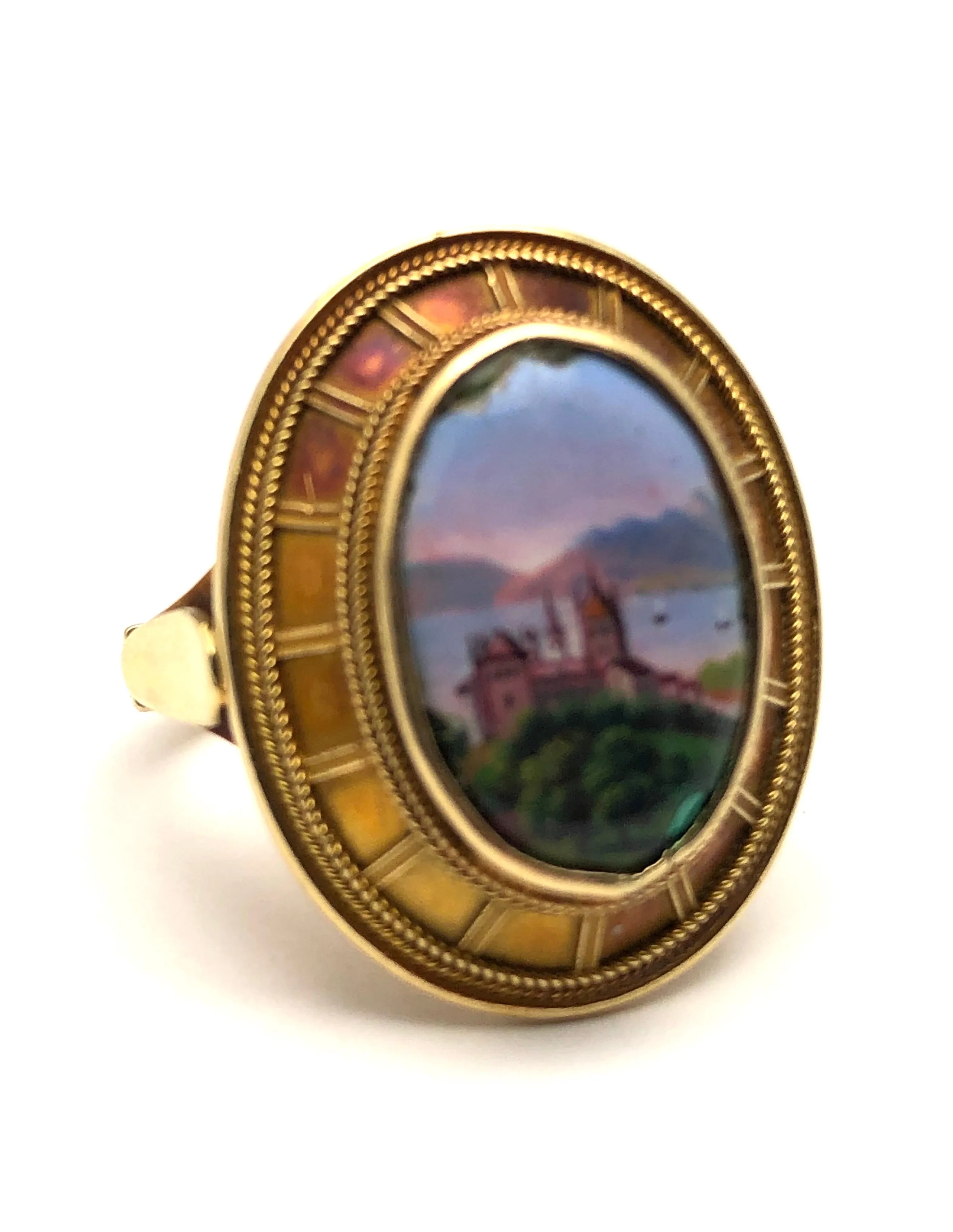 Antique 18K Italian Enamel Ring