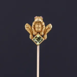 Antique Frog Stickpin of 18k and 14k Gold