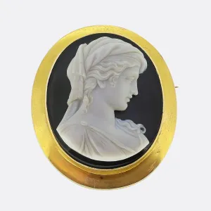 Antique Hardstone Cameo Brooch