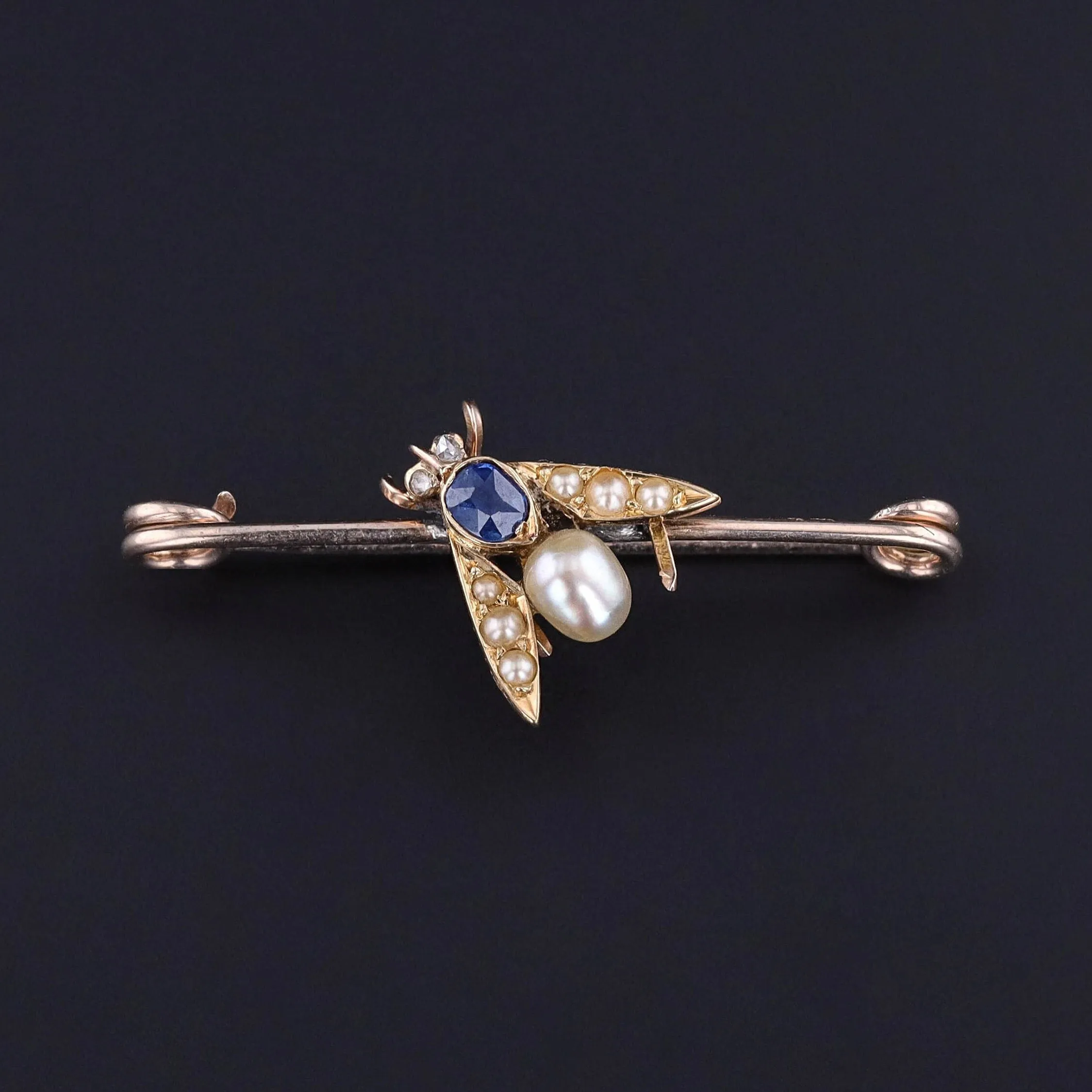 Antique Insect Brooch of 14k Gold