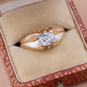 Antique Oval Cut Diamond Belcher c1890