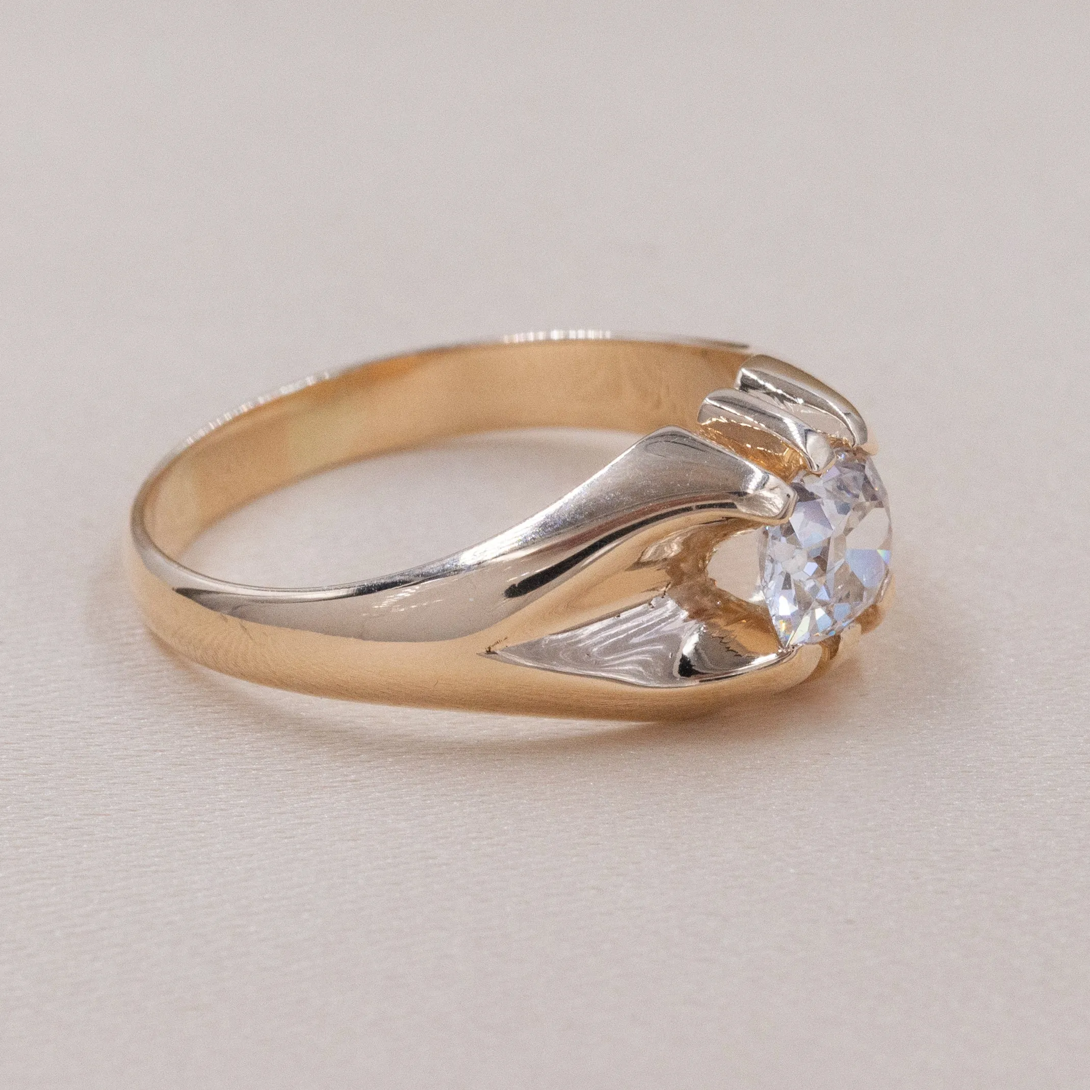 Antique Oval Cut Diamond Belcher c1890