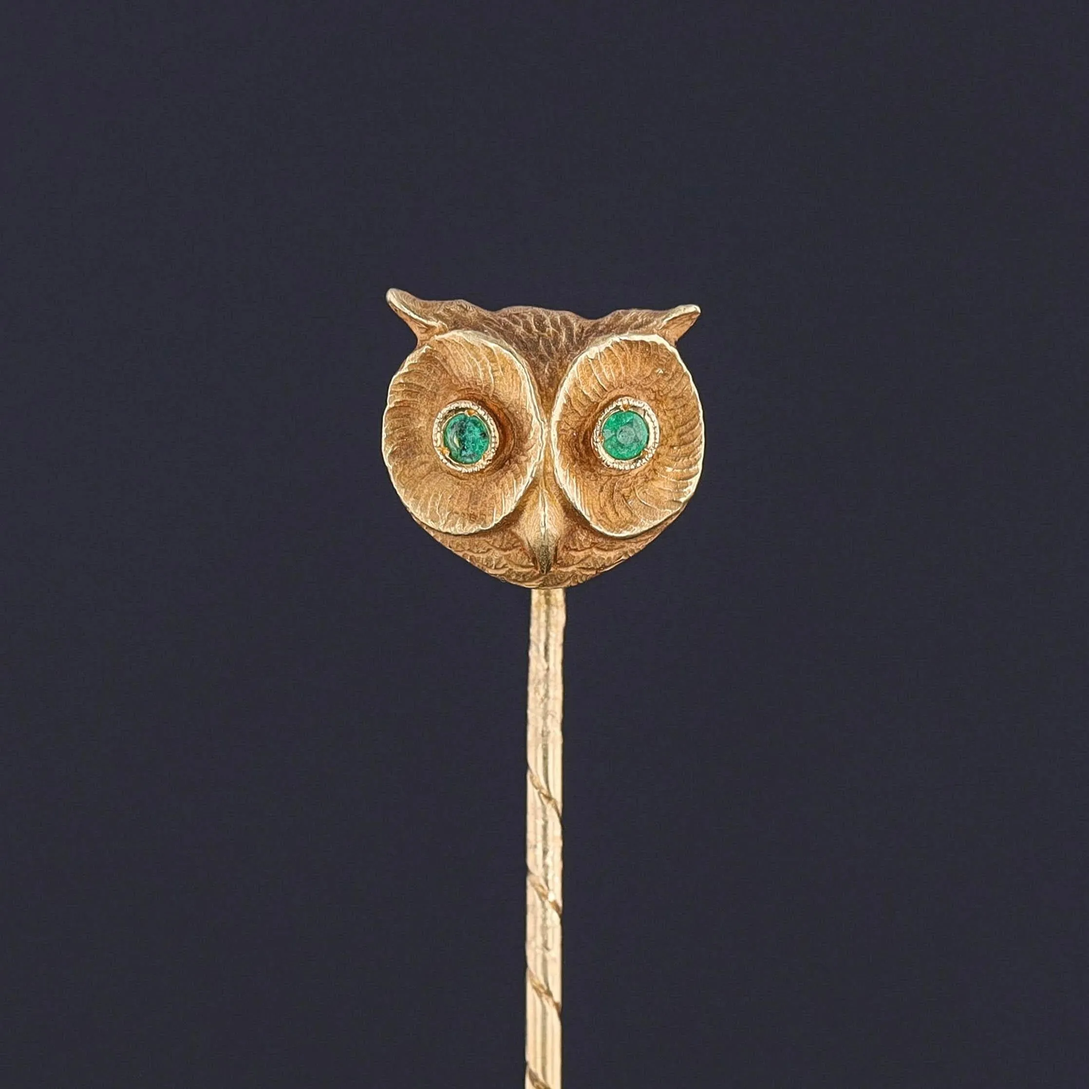 Antique Owl Stickpin of 18k Gold
