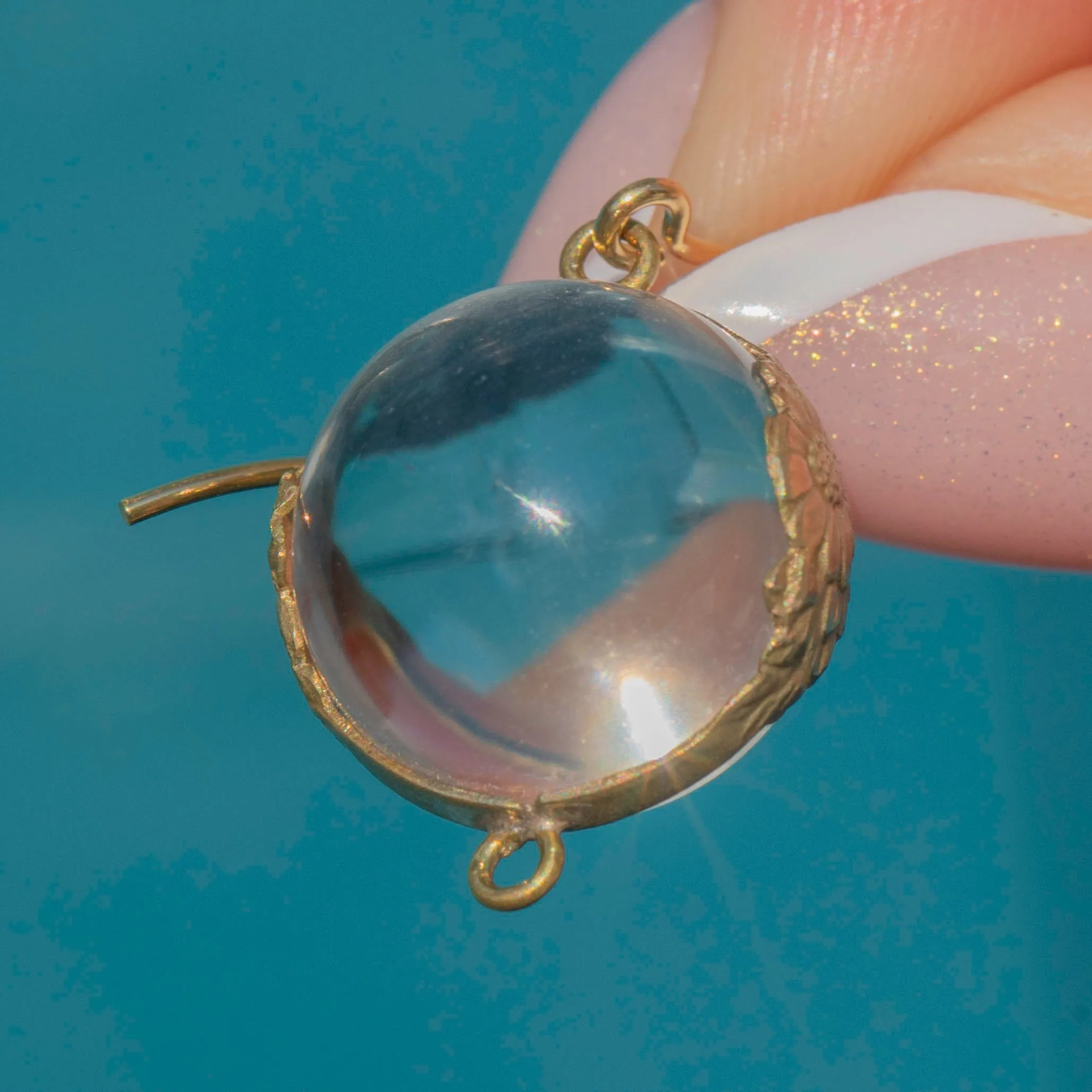 Antique Pools of Light Rock Crystal Drop Earrings, 9ct Hooks