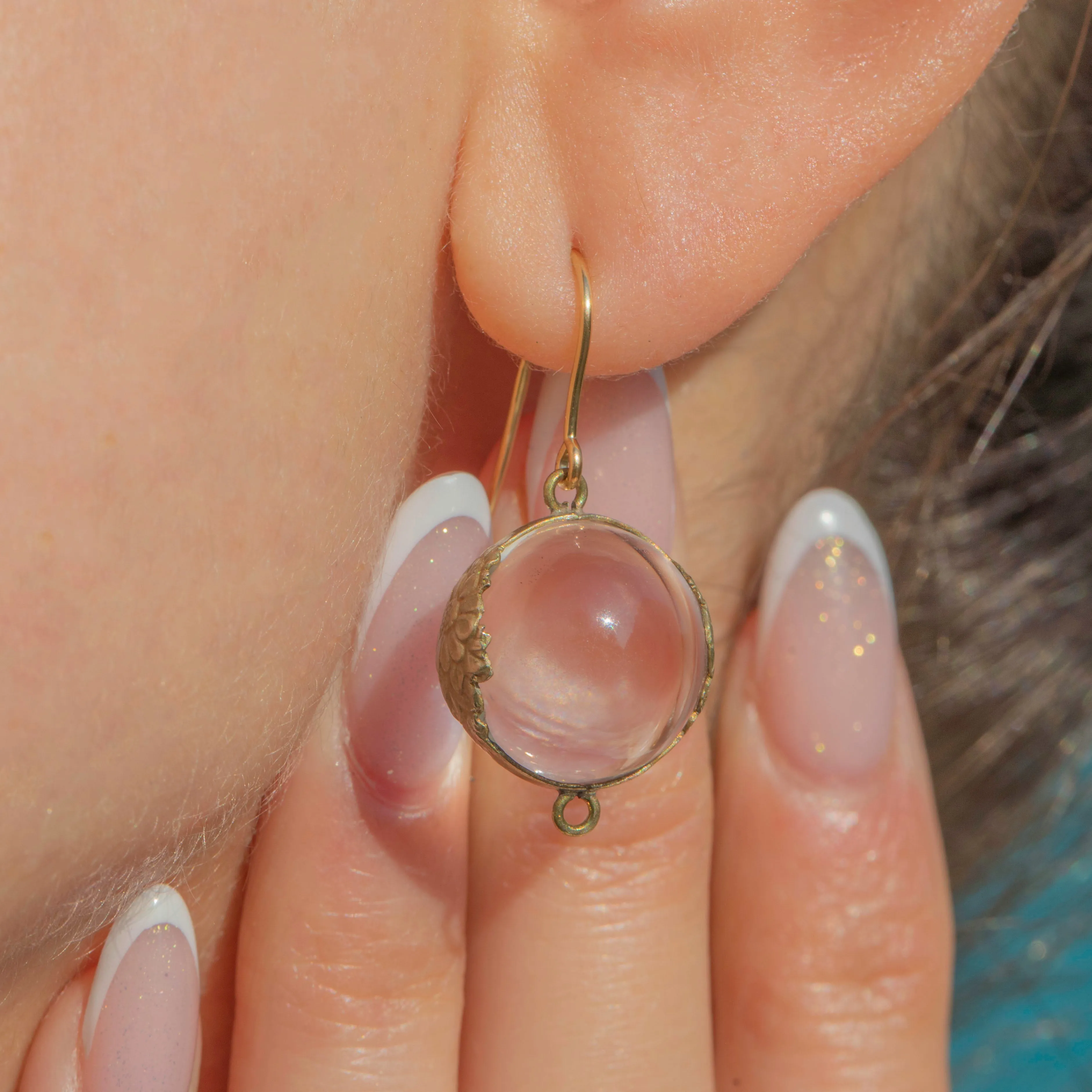 Antique Pools of Light Rock Crystal Drop Earrings, 9ct Hooks