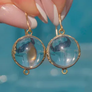 Antique Pools of Light Rock Crystal Drop Earrings, 9ct Hooks