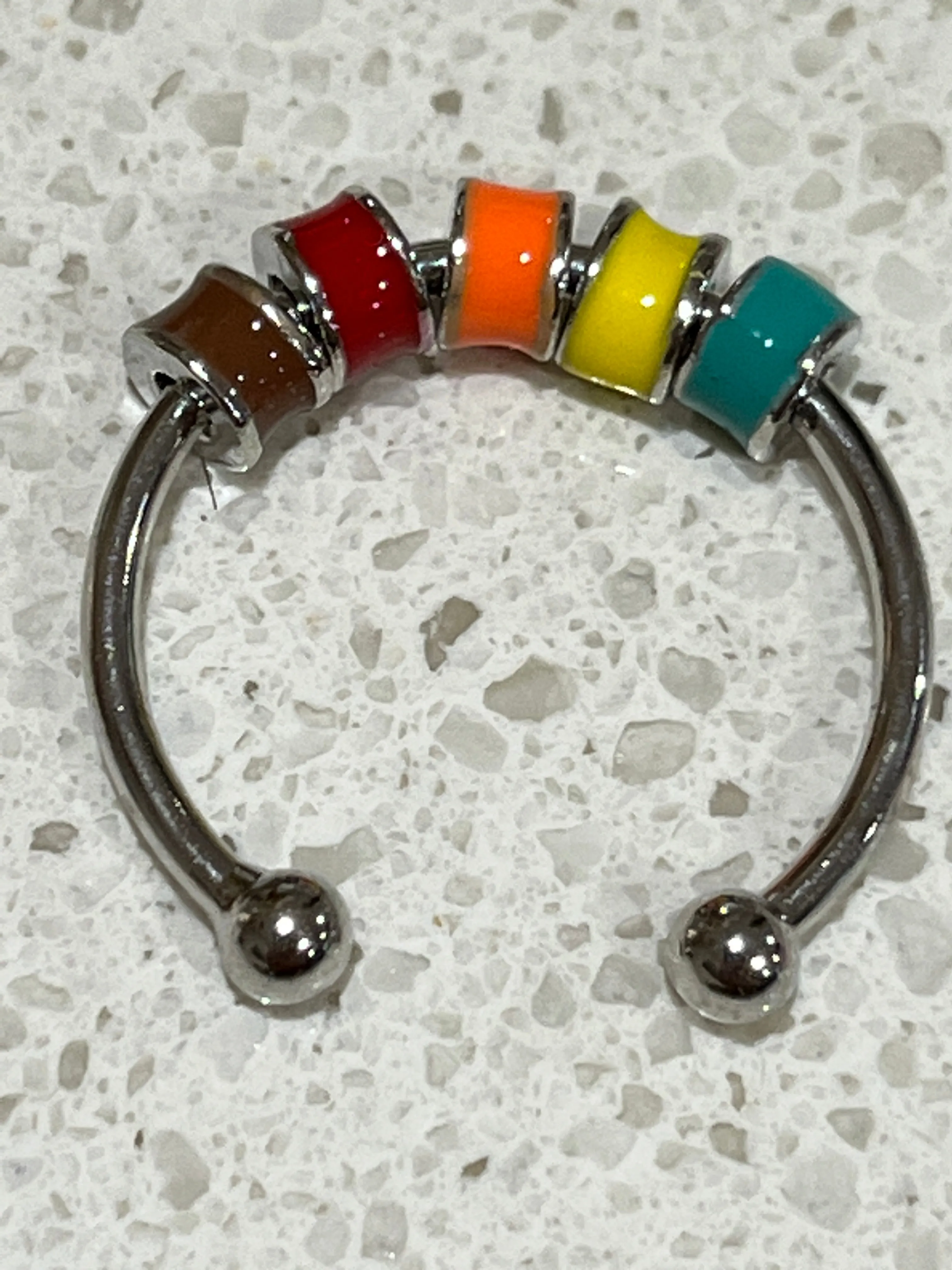 Anxiety Fidget Bead Ring - Rainbow