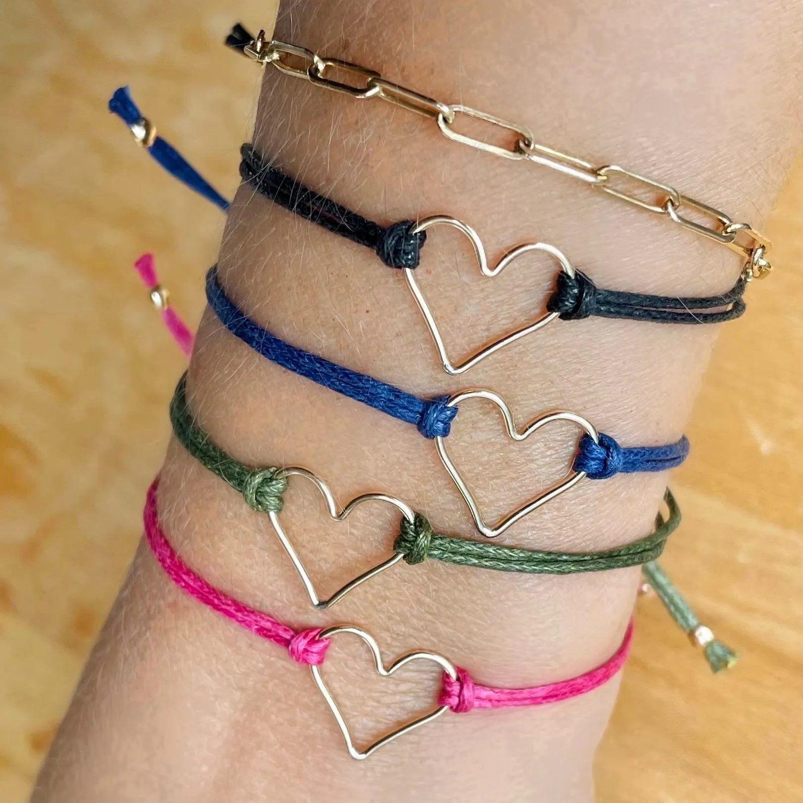 'Armed with Love' & Charming Link Chain Bracelet Duo