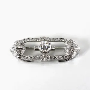 Art Deco Inspired White Gold Diamond Brooch | 2.39ctw SI1/SI2 H/I |
