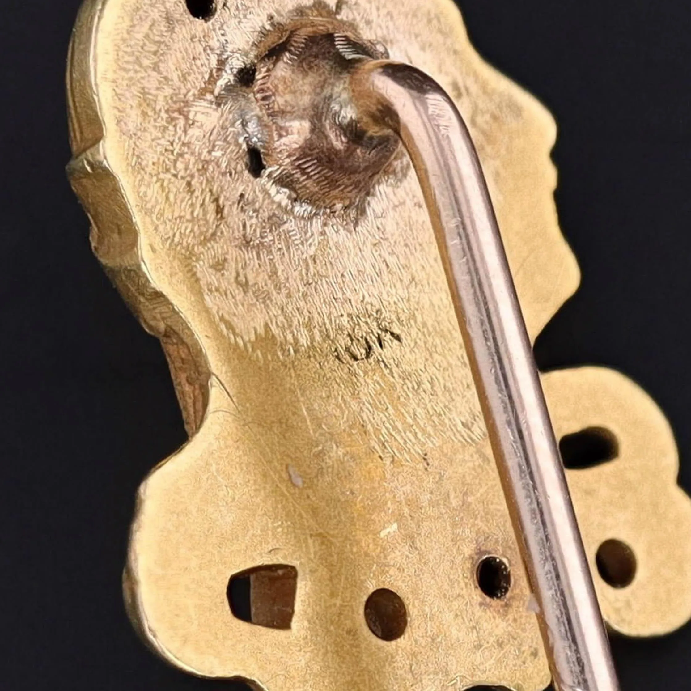 Art Nouveau Enamel Woman Stickpin of 18k Gold