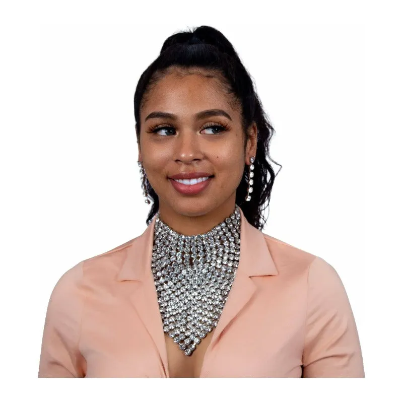 Bad and Bougie Rhinestone Necklace and Earring Set (2 Colors)