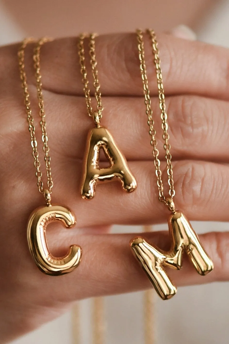 Balloon Bubble Initial Necklace