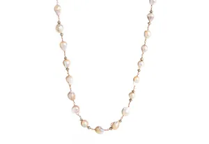 Baroque Pearl with Rose Wiring Necklace