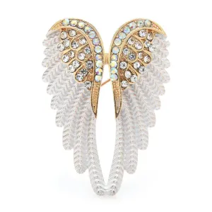 Beautiful Rhinestone Angel Wing Brooch