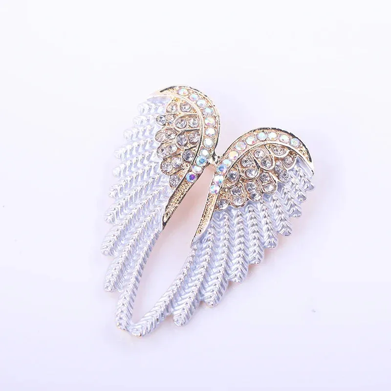 Beautiful Rhinestone Angel Wing Brooch