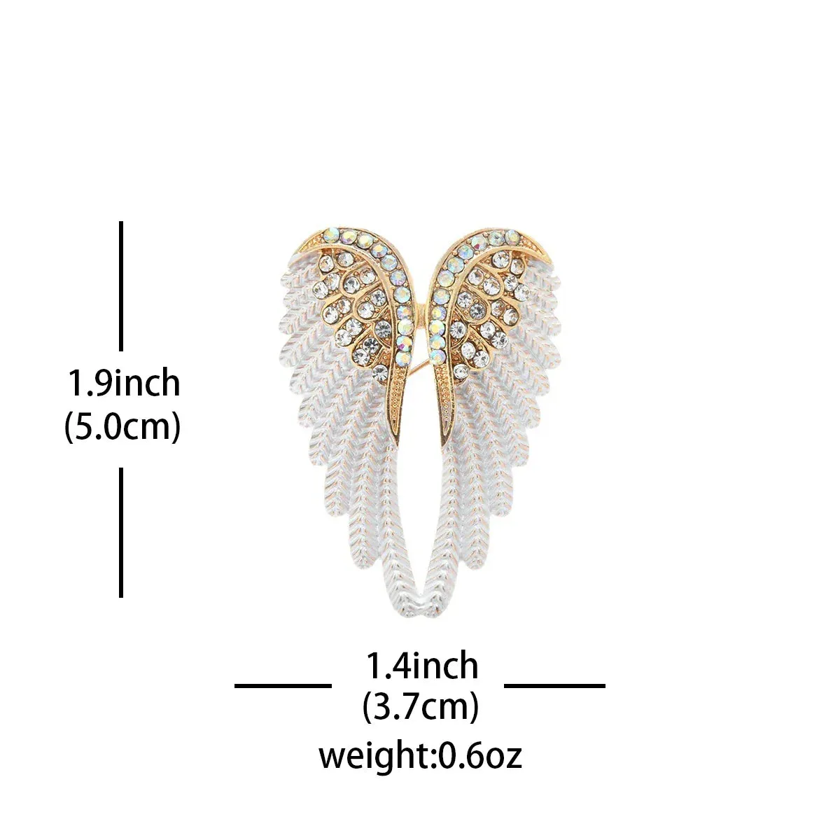 Beautiful Rhinestone Angel Wing Brooch