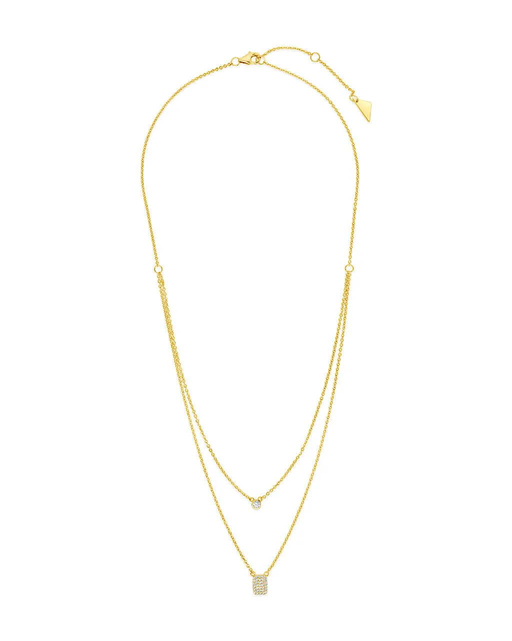 Bezel & CZ Tag Layered Necklace