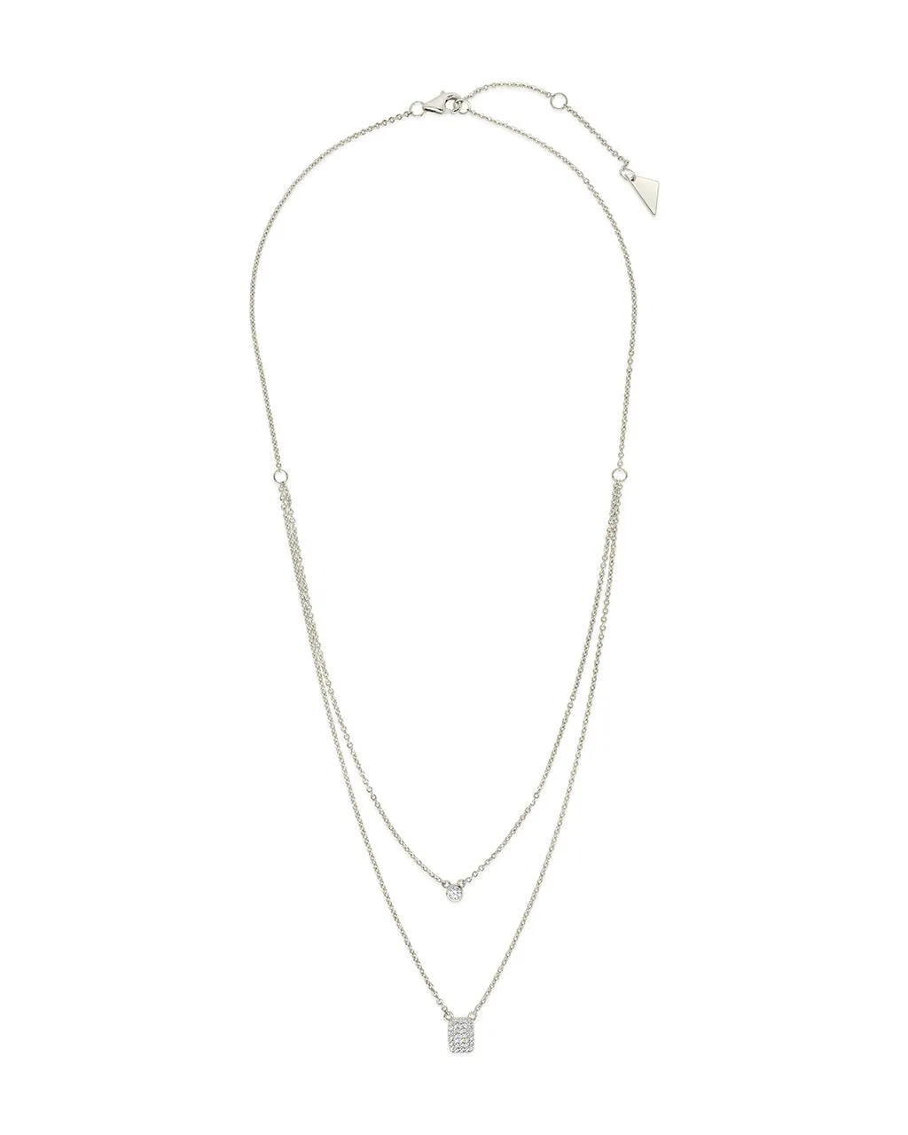 Bezel & CZ Tag Layered Necklace