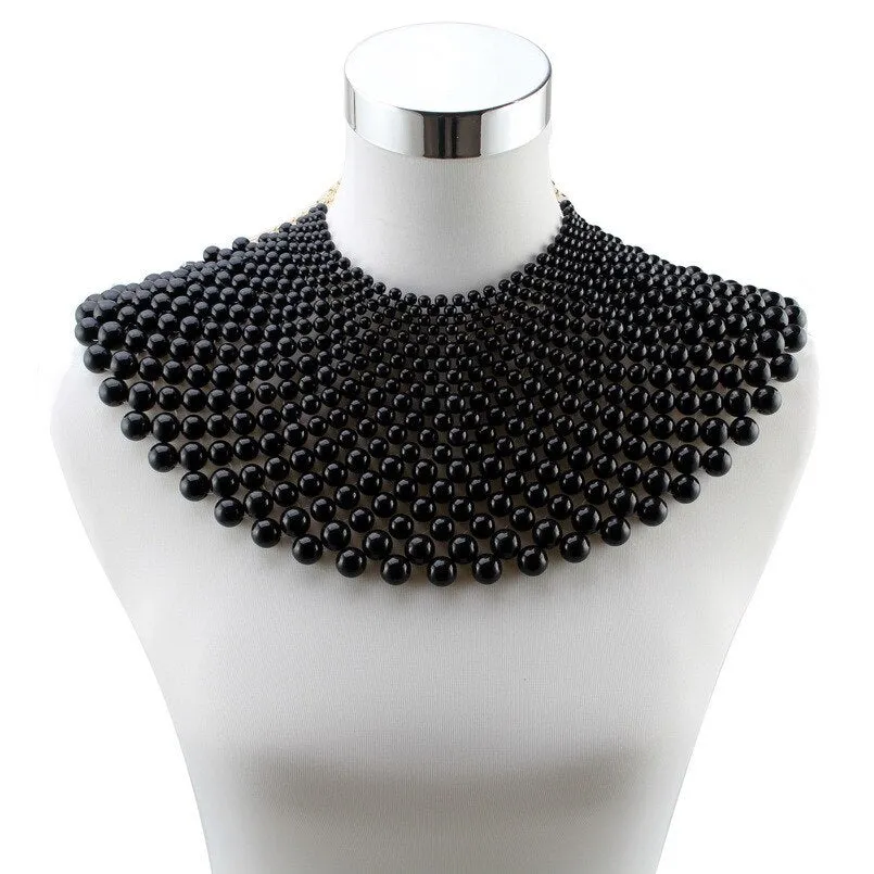 Big Chunky Ball Beaded Maxi Choker Collar Pendant Necklace for Women Brand Handmade Chain Metal Statement Bead Necklace