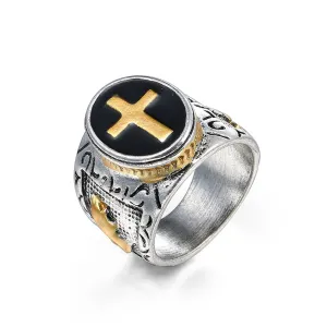 Black & Two-Tone Engraved Cross Band