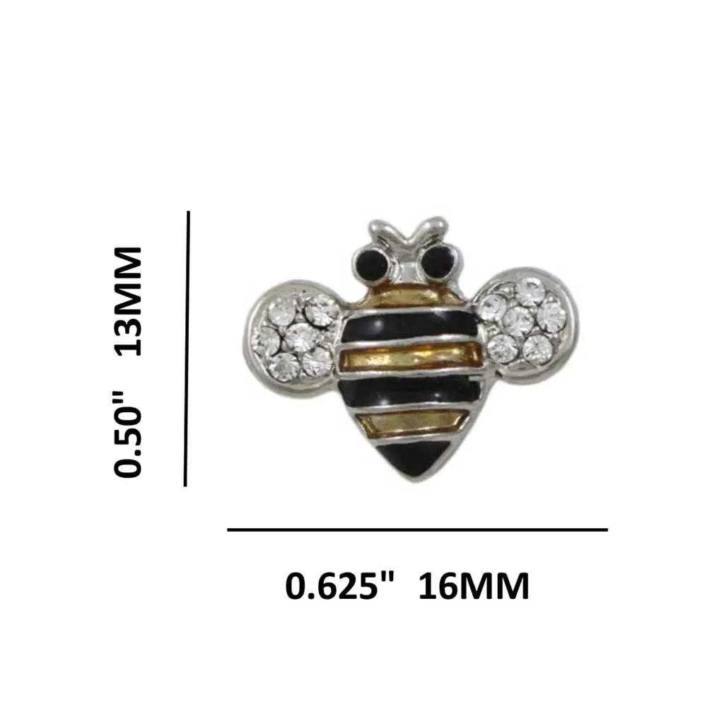 Black and Gold Enamel Bee Clip Earring - REE141C