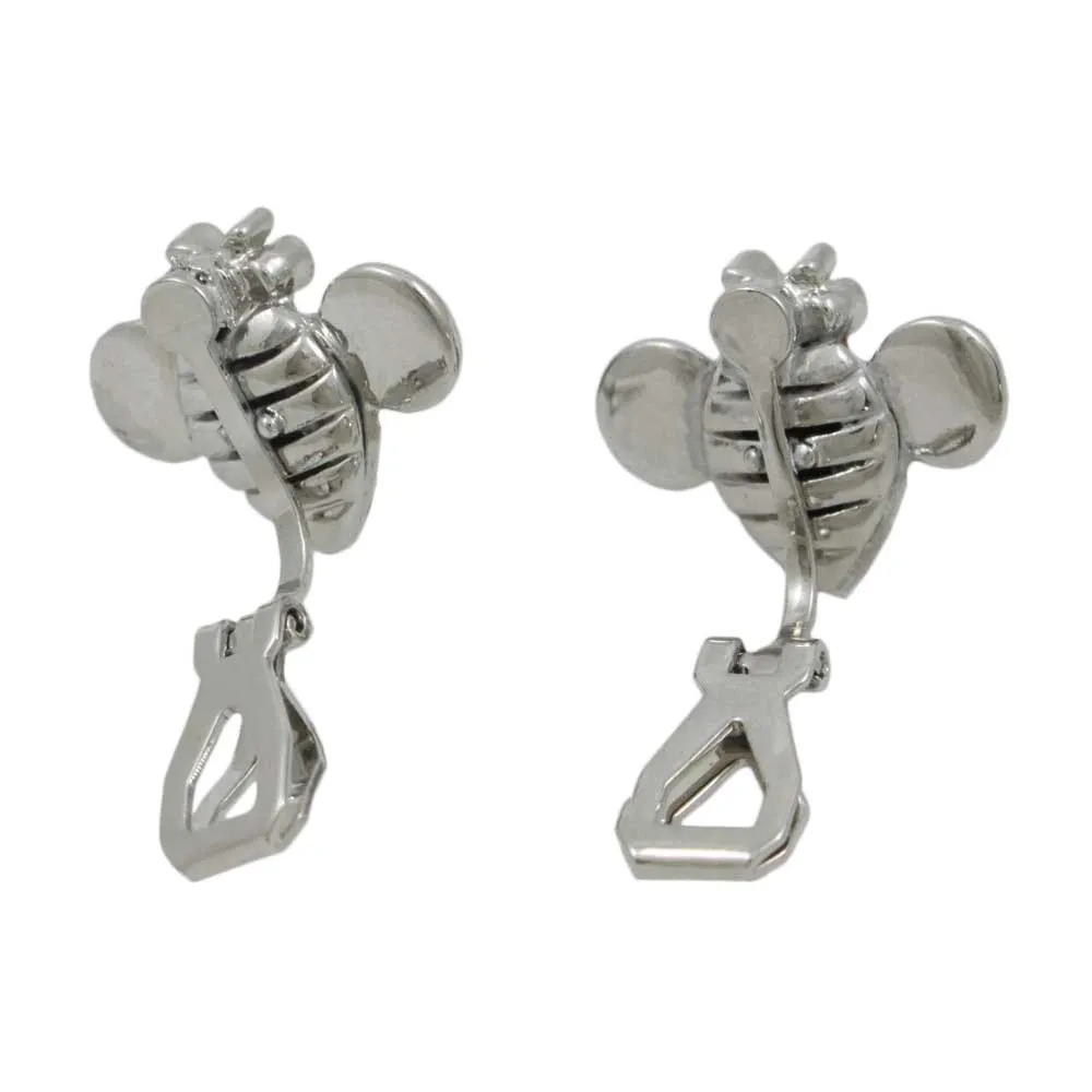 Black and Gold Enamel Bee Clip Earring - REE141C