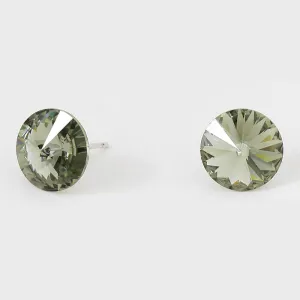Black Diamond Small Round Crystal Stud Earrings | 10mm = 0.39" | 123267