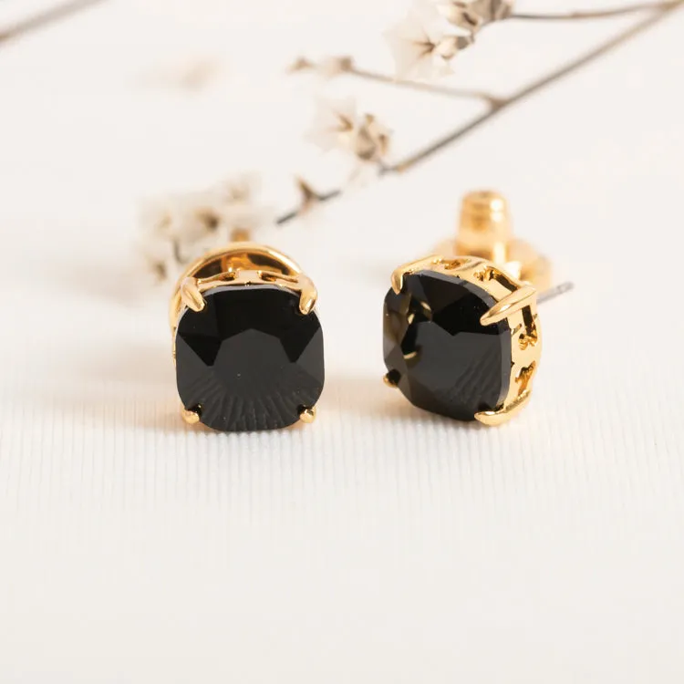 Black Set Crystal Stud Earrings