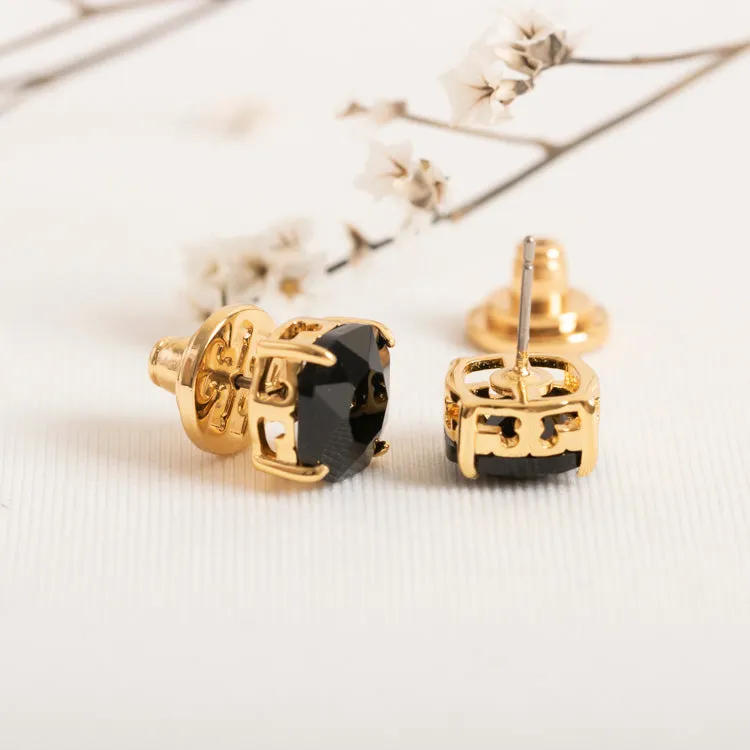 Black Set Crystal Stud Earrings