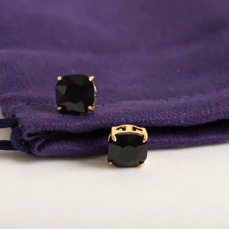 Black Set Crystal Stud Earrings