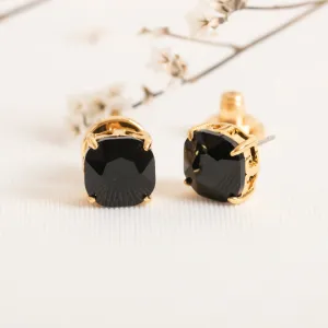 Black Set Crystal Stud Earrings