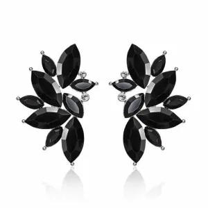 Black Wing Angel Crystal Earrings