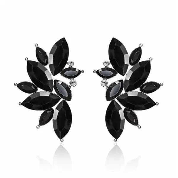 Black Wing Angel Crystal Earrings