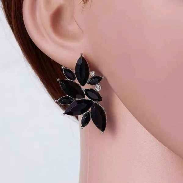 Black Wing Angel Crystal Earrings