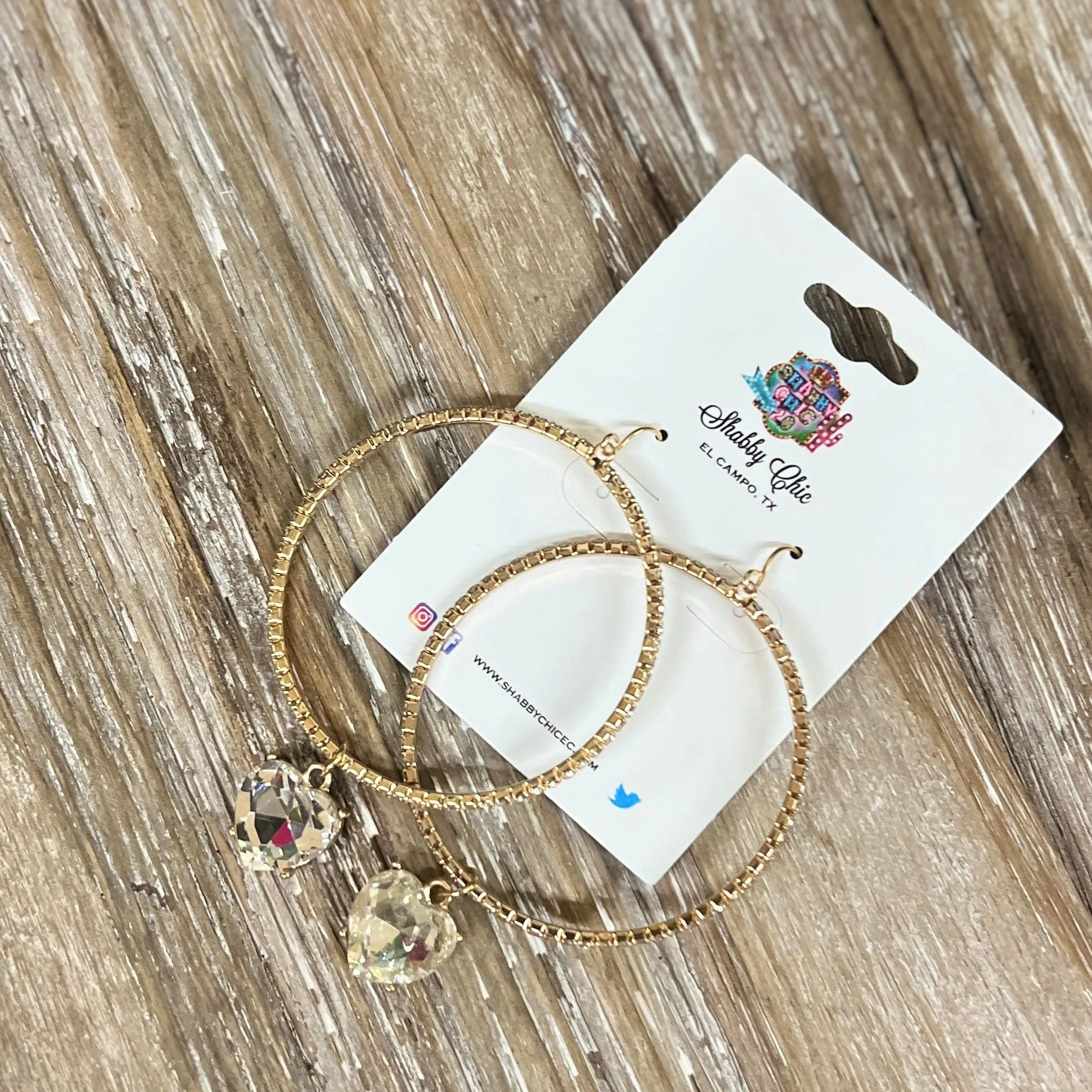 Bling Around the Heart Earrings - Clear