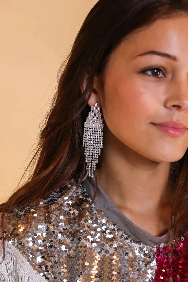 Bling Rhinestone tassel earrings